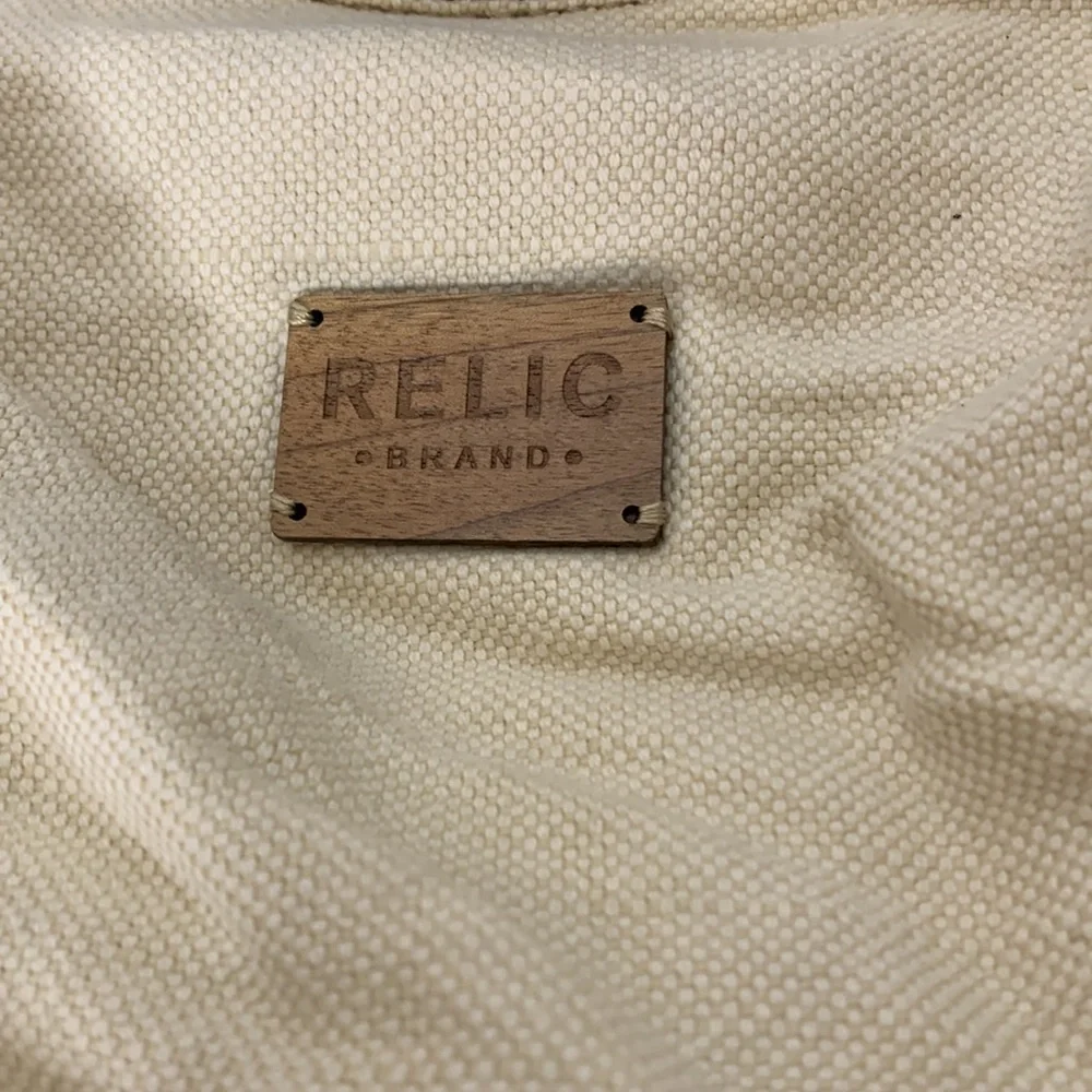 Relic | Canvas Floral Flower One Side RELIC On Other | Brown Rope around Handle